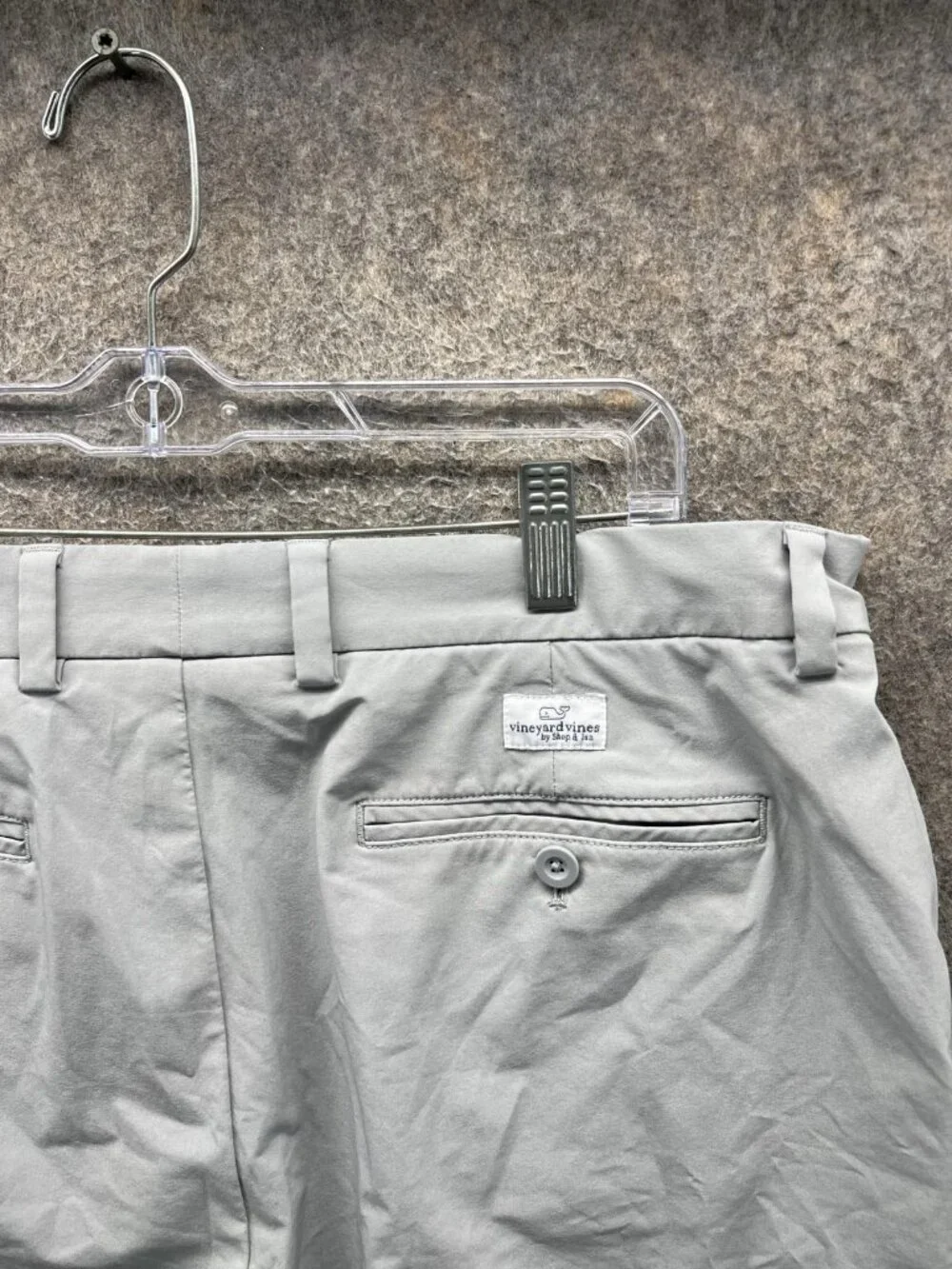 Vineyard Vines Breaker Shorts Men 36 Gray Chino Flat Front Golf Performance